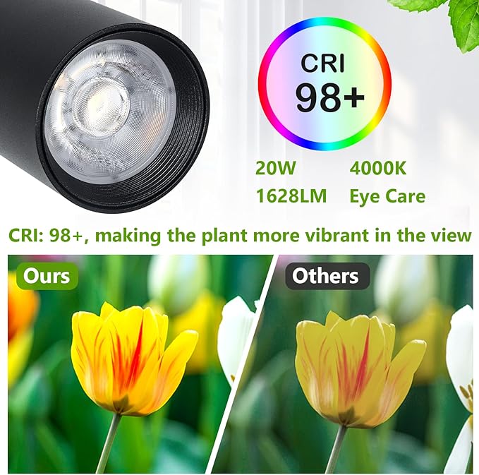 HMVPL Grow Lights Stand for Indoor Plants Full Spectrum Tall Plant Light for Indoor Growing with 20W COB Plant Light Bulb,4/8/12H Timer, Led Growth Floor Lamp for Large Plant Seedling(6 Level Height)