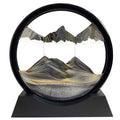 SANDCLE Moving Sand Art Picture - Sand Art Liquid Motion 3D Deep Sea Sandscape, Round Glass Frame Display Flowing Sand Relaxing Toy for Desktop Home Office Work Ocean Decor(Black, 7")