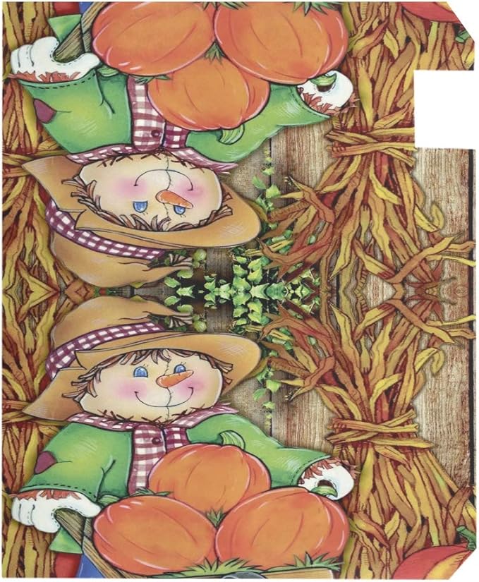 WOOR Harvest Fall Scarecrow Decorative Autumn Pumpkin Magnetic Mailbox Cover MailWraps Garden Yard Home Decor for Outside Oversized-25.5" x20.8"