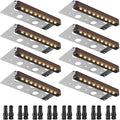 VEVOR LED Hardscape Lighting, 6.8 Inch Retaining Wall Lights, 3W 12V-24V AC/DC Low Voltage Paver Light, IP68 Waterproof Outdoor Step Lights, 3000K Swivel Hardscape with Connectors (8 Pack Soft White)