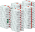 Bar Mop Red Stripe 10 lbs 16x19 Pack of 60, 100% Cotton Double Stitched Route
