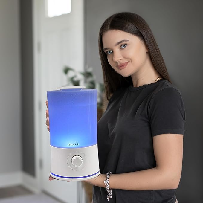 BlueHills Premium Large 2500 ML and 2000 ML XL Essential Oil Diffusers Humidifier Combo Set of 2 for Large Room Home with Décor LED Lights Great Gift – White