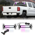 Nilight 12LED Emergency Strobe Traffic Advisor Light Bar 2 in 1 Purple White Dash Warning Safety Flashing Lights Front/Rear Windshield Construction Lights for Trucks Cars Plow Police Vehicles