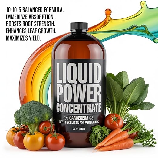 Liquid Power Broccoli Fertilizer - Premium Liquid Plant Food for Broccoli - Fast-Acting Concentrate for Growth, Strong Roots & High-Yield Harvest - 32 oz - Indoor & Outdoor Use