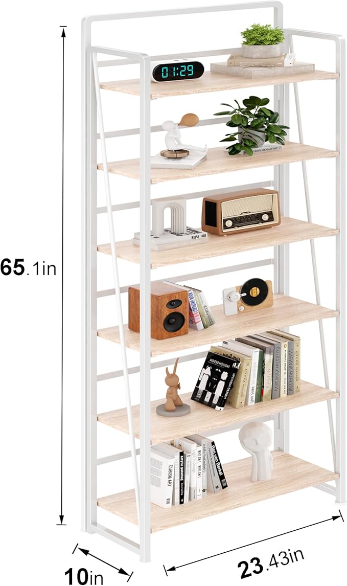 BHG No Assembly Folding Bookshelf for Living Room,Collapsible Book Shelf for Home Office, Portable Bookcase Storage Organizer Rack Shelves