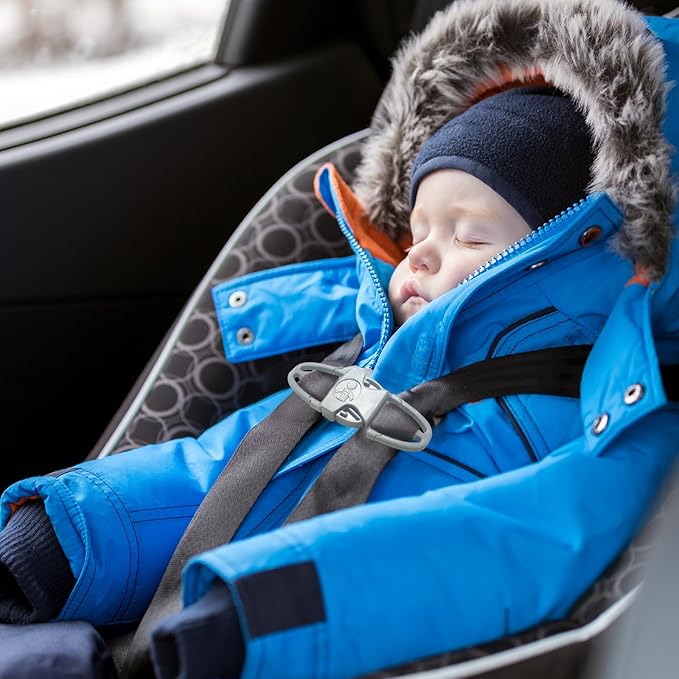 Child Car Seat Chest Harness Clip Universal Replacement for Kids, Toddler, Stroller, Baby Essentials, Baby Car Seat Accessories, Grey, Rectang (6.93 x 3.98 x 0.87 inches)