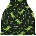 Cute Crocodile Baby Car Seat Covers Green Alligator Grass Carseat Canopy Soft Infant Stroller Cover Nursing Breastfeeding Covers for Girls Boys Newborn Fit Summer Spring Autumn