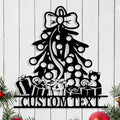 Personalized Christmas Tree Metal Sign, Custom Signs Outdoor Metal Wall Decor, Merry Christmas Tree Signs Wall Decoration for Home Living Room, Bedroom, Office, Garden, Porch