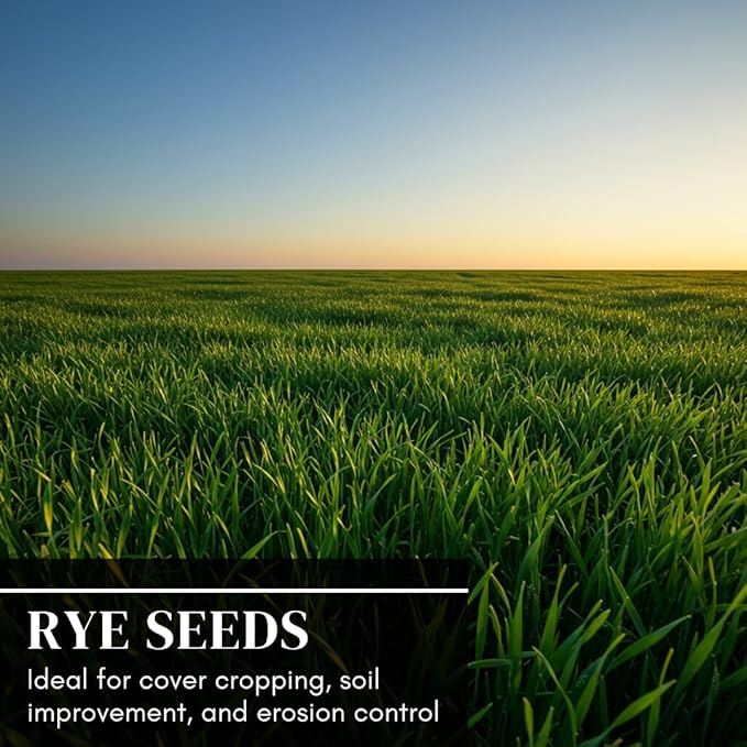 15 Pounds Rye Cover Crop Seeds - Non-GMO Rye Grain (15 Pound Bag) - Winter Rye Seeds