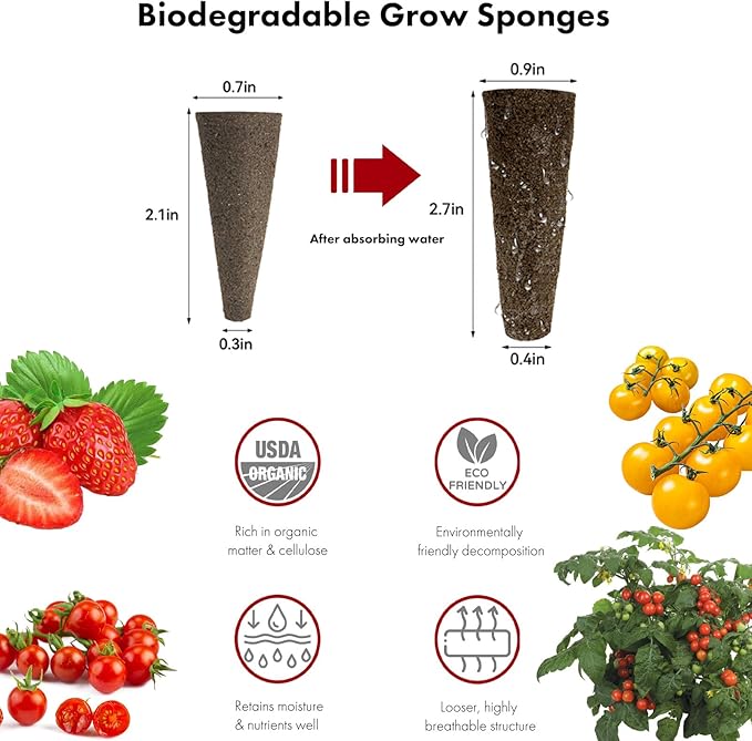 Strawberry Seed Pods for AeroGarden, Ahopegarden, iDOO Hydroponics Growing System, 350 Seeds+ Germination Including Red Cherry Tomato Golden Cherry Tomato, White Strawberry, Red Strawberry (7-Pods)