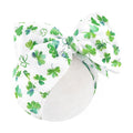 7” Large St Patricks Day Baby Bows Green Shamrock Clover Headbands for Girl Infant White Leaves Tied Bows Hairband St Patricks Hair Accessories Gift