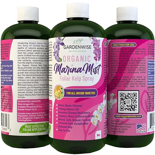 Marina Mist Orchid Fertilizer for Blooming - Orchid Plant Food Mist - Liquid Seaweed Extract for Plants - Orchid Care - Abono para Orquideas (16 oz)