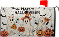 Happy Halloween Mailbox Covers Magnetic Boo Ghost Mail Box Cover Pumpkin Mailbox Wraps Magnetic Standard Size 21x18 inch for Outside Garden Yard Spider Web Bat