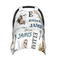 Personalized Winter Baby Car Seat Cover with Name Sloth Winter Car Seat Cover for Baby Seat or Stroller Custom Infant Car Seat Covers Minky Blankets Nursing Cover Breastfeeding Scarf