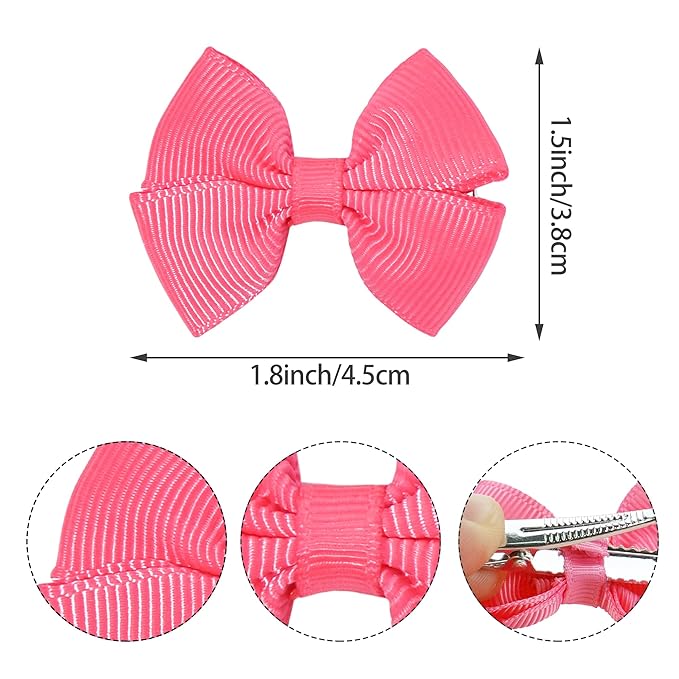 CellElectin 40Pcs Hair bow Clips 2Inch Mini Hair Clips for Baby Fine Hair 20 Colors in Pairs