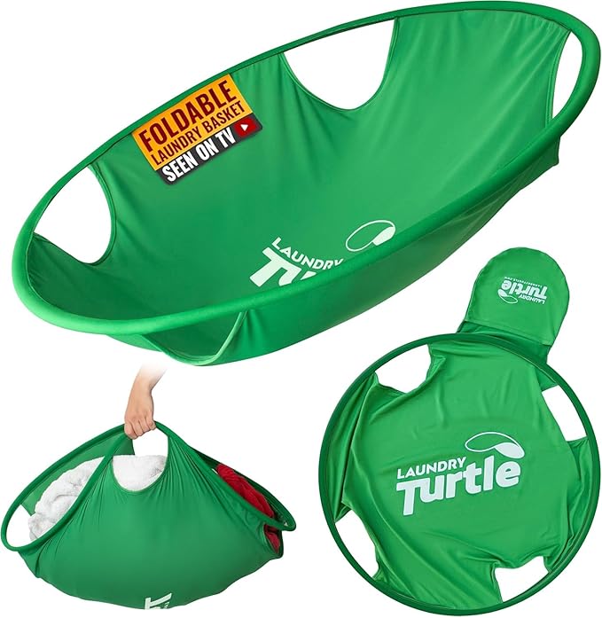 Laundry Turtle Large 26" Collapsible Laundry Basket | Revolutionary Foldable