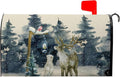 Winter Deer Mailbox Cover Bear Bird Mail Box Covers Magnetic Green Tree Mailbox Wraps 25.5x21 inch Outdoor Decor for Garden Yard