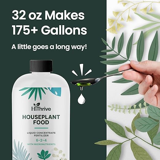 32oz Houseplant Fertilizer, All Purpose Indoor Plant Food - Makes 175+ Gallons, Plant Food for Houseplants - Fiddle Leaf Fig Tree, Pothos & More, 6-2-4 NPK, Concentrated Fertilizer for Indoor Plants