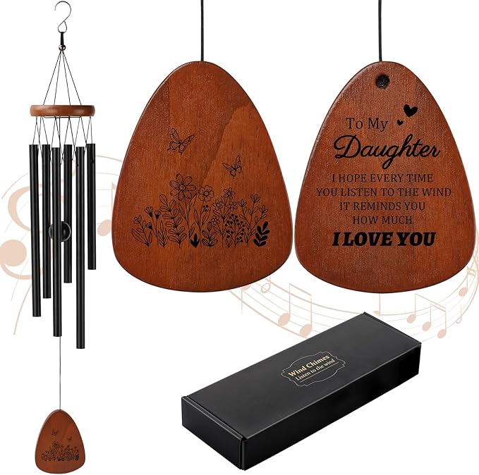 PRSTENLY Daughters Gifts from Mom Dad, Daughters Wind Chimes Gifts for Daughter Birthday Valentines Day Mothers Day Graduation Christmas