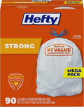 Hefty Strong 13 Gallon Trash Bags, Tall Kitchen Trash Bags, UnscentedLarge