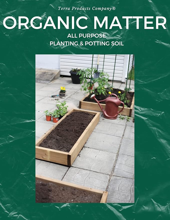 OrganicMatter All Purpose Potting and Planting Garden Soil | Proprietary Blend of Minimally Processed Soil | No Chemicals | No Dyes | No Synthetics | by Terra Products Co.
