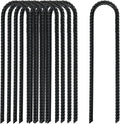 8 Inch Rebar Stakes Heavy Duty, 10 Pack Garden Stake U-Hook, Electrostatic Rust Proof Metal Stakes for Tent, Landscape,Outdoor Decorations, Fabric Ground Cover, Tube Fixing