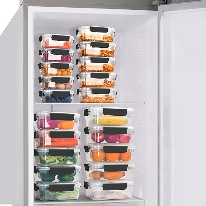 YORY 7 cup Plastic Food Storage Containers