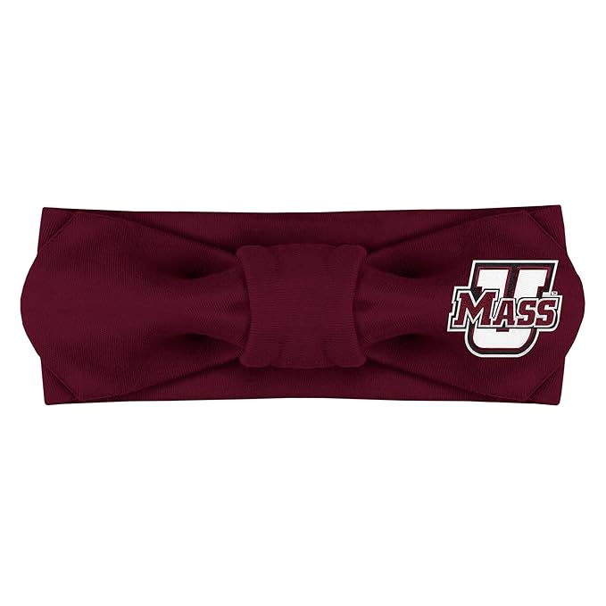 Creative Knitwear UMass Minutemen Infant Girls Maroon Solid Hair Knot Headband Embroidered Logo - Size Newborn - 4T