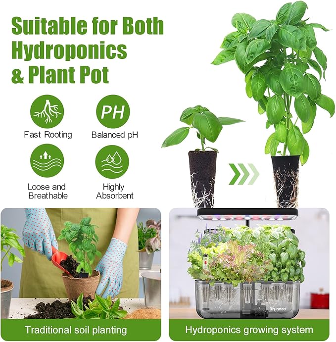 12 Pods Gourmet Herb Seed Kit Compatible with All Hydroponics, Growing Kit with Nutrient Solution, Seeds & Grow Sponges – Indoor Garden for Fresh Herbs & Vegetables (Nutrient & Salad Mixed Seed)