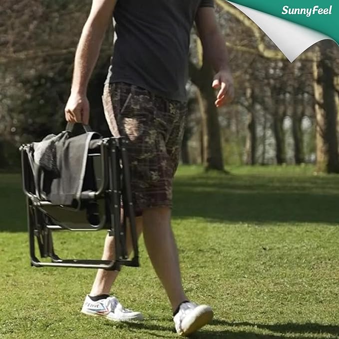 SUNNYFEEL Camping Directors Chair, Heavy Duty,Oversized Portable Folding Chair with Side Table, Pocket for Beach, Fishing,Trip,Picnic,Lawn,Concert Outdoor Foldable Camp Chairs