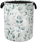 Eucalyptus Spring Botanical Laundry Basket, Foldable Oxford Cloth Laundry Hamper