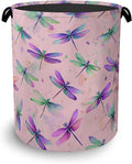 Colorful Dragonfly Laundry Basket, Foldable