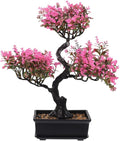 Cabilock Artificial Bonsai Tree, Fake Potted Bonsai Plants Decoration, Simulation Faux Plants Decor, Desktop Realistic Welcoming Pine Ornament for Home Office Entryway Chests Decor, Pink