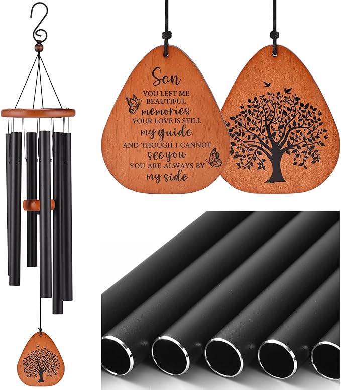Memorial Sympathy Gifts for Loss of Son, 32" Memorial Wind Chimes for Loss of Son Sympathy Gifts, Remembrance/Bereavement Gifts for Loss of Son, Windchimes in Memory of Son