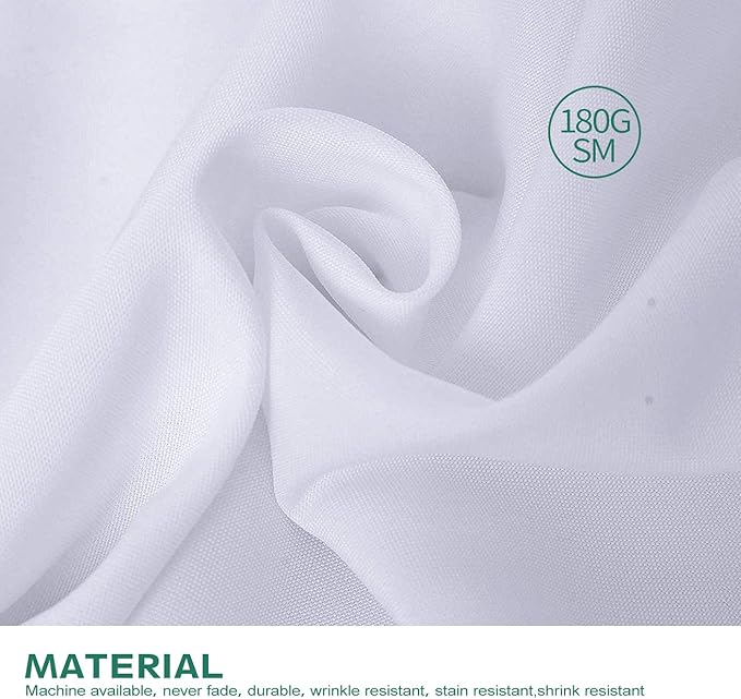 Surmente White Tablecloth for Round Tables, 70-inch Round Table Cloths for Weddings, Banquets, or Restaurants