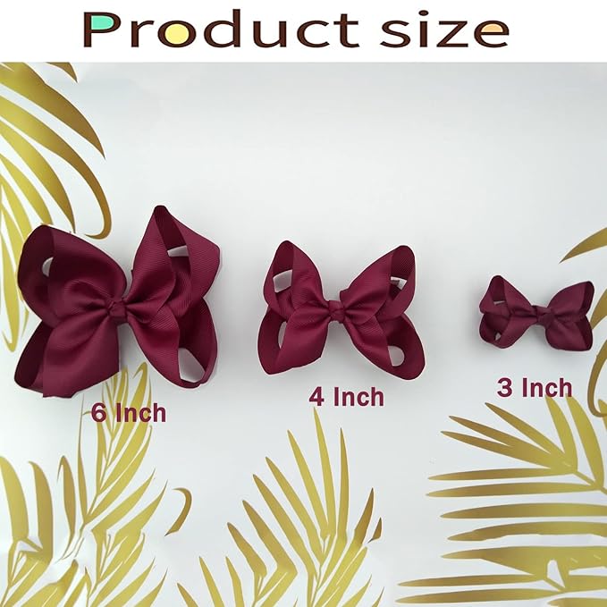 Navy Bows for Girls,6PCS Hand-made Grosgrain Ribbon Hair Bows Alligator Clips Hair Accessories for Little Teen Toddler Girls Kids (Navy)