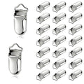 25 PCS Suspender Clips Metal Pacifier Clip Holder for Pacifiers DIY Baby Girl Toy Bibs Garter Making Supplies (1/2", Silver)