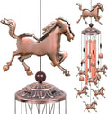 Horse Wind Chimes for Outside,39 inch Length Memorial Pony Horse Wind Chime with 4 Large Aluminum Tubes & S Hook,Indoor Outdoor Decor Hanging Wind Catcher Bell for Home,Garden,Patio,Backyard,Porch