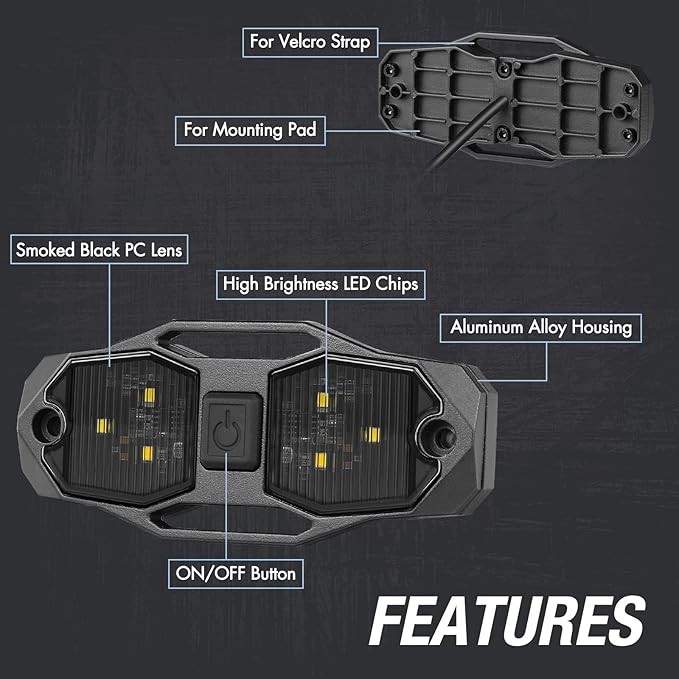 ACEC SHOP UTV Dome Light 12V Universal Roll Bar Mount LED Dome Light UTV Interior Light Utility Roll Cage Dome Light Bar Map Light Courtesy Light for UTV Polaris RZR Ranger SxS Wrangler Truck