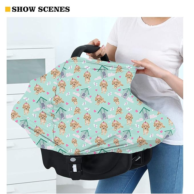 HUIACONG Coffee Panda Nursing Breathable Scarf Cute Baby Car Seat Cover for Stroller,High Chair,Shopping Cart Carseat Canopy Multi-Use Cover Ups