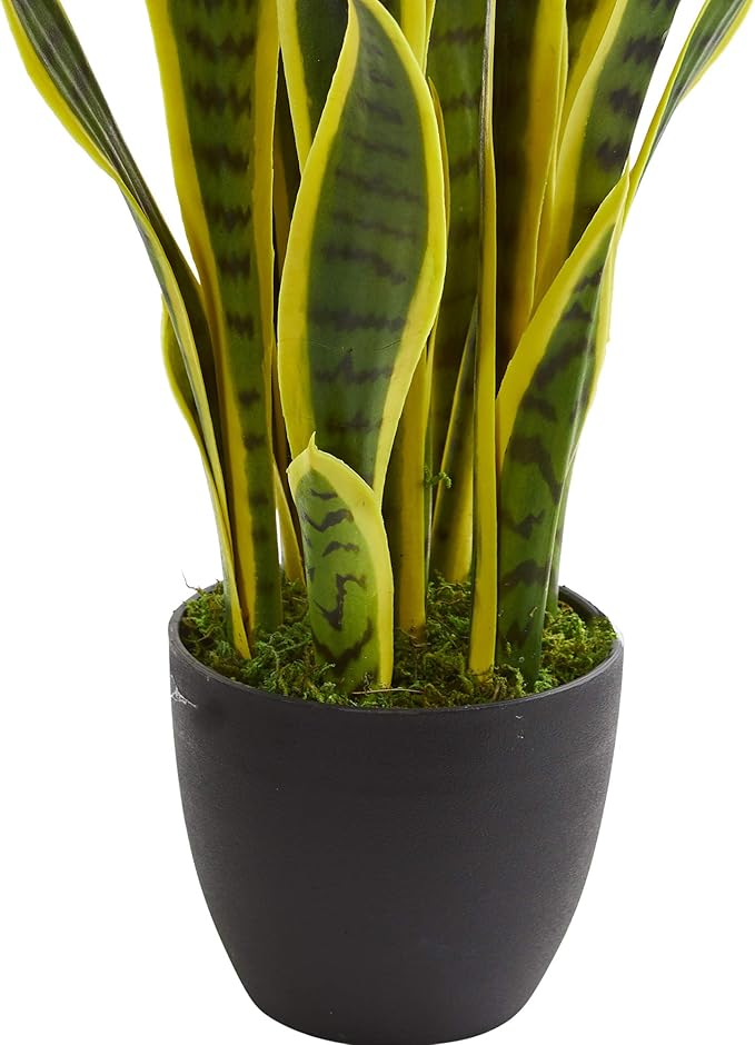 Nearly Natural 26 in. Sansevieria Artificial Silk Plants, Green