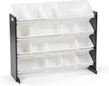 Humble Crew Supersized Toy Storage Organizer with 16 Removable Bins, Black/White – Large Toy Storage for Toddlers Ideal for Kids' Rooms, Playrooms, and Nurseries - Modern Toy Bins for Kids