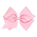 Wee Ones Girls' Classic Grosgrain Hair Bows with Plain Wrap Center, No-Slip Hair Clip, Handmade, Pearl White, Mini King