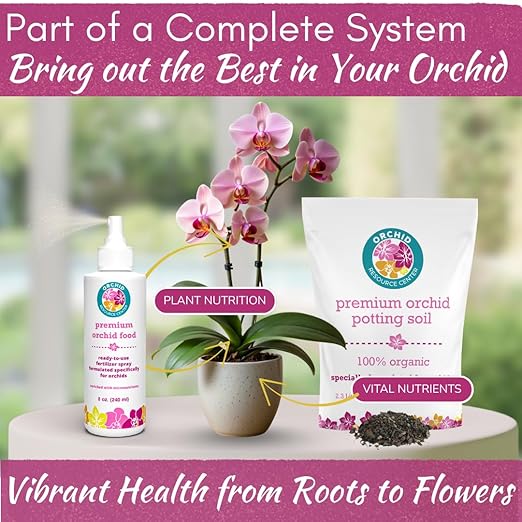 Orchid Fertilizer Spray – Nourishing Liquid Plant Food Mist for Healthy Orchids – Easy-to-Use Nutrient Boost for Vibrant Blooms & Healthy Roots – Made in USA – 8 oz