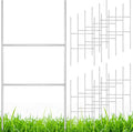 Therwen 12 Pcs Yard Sign Stakes 20'' x 10'' Metal H Heavy Duty Frame Wire Stakes Galvanized Lawn Sign for 4mm 5mm Corrugated Advertising Board Yard Garage Holder Christmas Decor