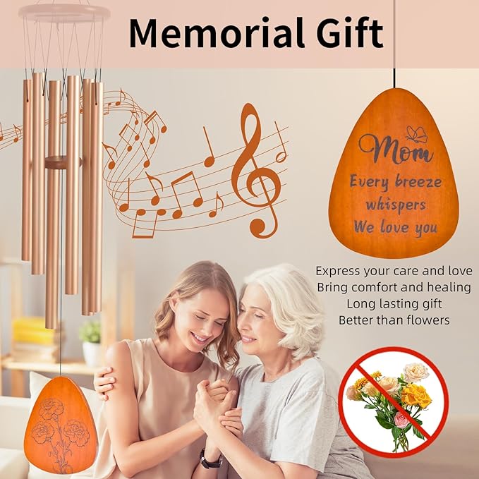 Moms Wind Chimes, Gifts for Mom, Thanksgiving Christmas Mother's Day Best Gift for Mom, Mother Birthday Gift from Daughter Son, Love Reminder Gifts