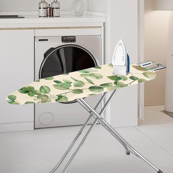 Green Leaves Easy Installation 15x54 Ironing Board Cover and Pad and Elastic