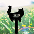 Custom Fluffy Cat Memorial Stake Sign Metal Long Hair Cat Grave Marker Cat Garden Decor Personalized Cat Name Remembrance Yard Stake Pet in Heaven Loss of Cat Sympathy Gift