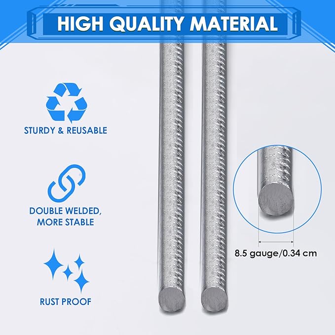 Therwen 12 Pcs Yard Sign Stakes 20'' x 10'' Metal H Heavy Duty Frame Wire Stakes Galvanized Lawn Sign for 4mm 5mm Corrugated Advertising Board Yard Garage Holder Christmas Decor
