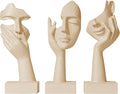Aris & Juno 3 Pcs Thinker Statue Set - Abstract Sculpture Home Decor for Living Room, Office Desktop, and Room Decor - Adorable Resin Figurines for Shelves, Coffee Tables and TV Stand, Gift for Women